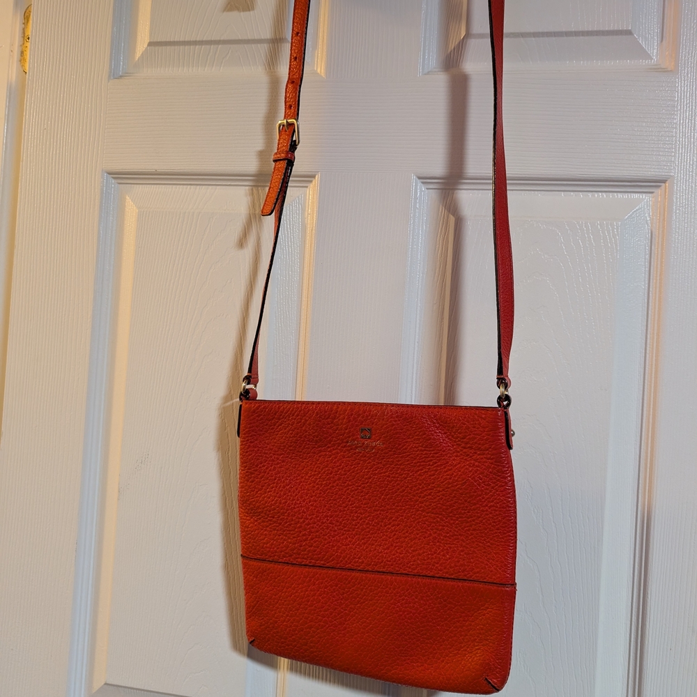 Kate Spade New York Red Pebbled Leather Crossbody Bag